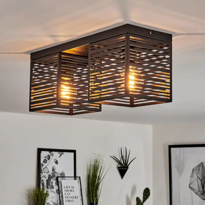 Beperkt Aanbod Cire Plafondlamp Zwart, 2-lichts