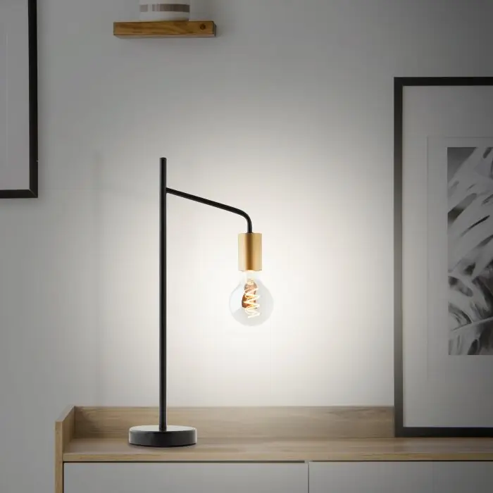 Weekendaanbieding Brilliant Kiel Tafellamp Goud, Zwart, 1-licht
