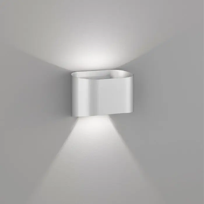 Flitsaanbieding Fischer & Honsel Wall Muurlamp LED Zilver, 2-lichts