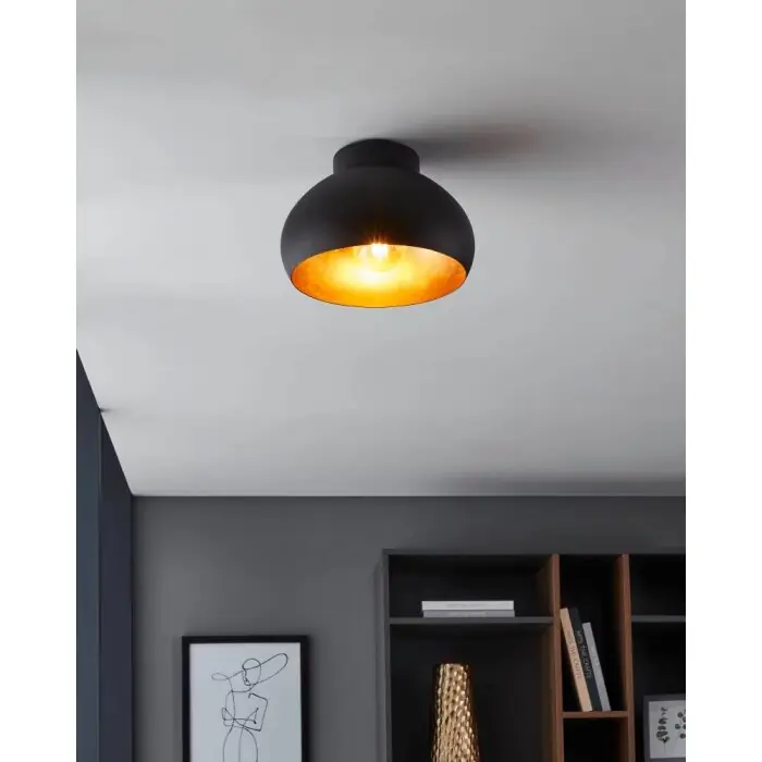 Laatste Versie Eglo MOGANO Plafondlamp Zwart, 1-licht