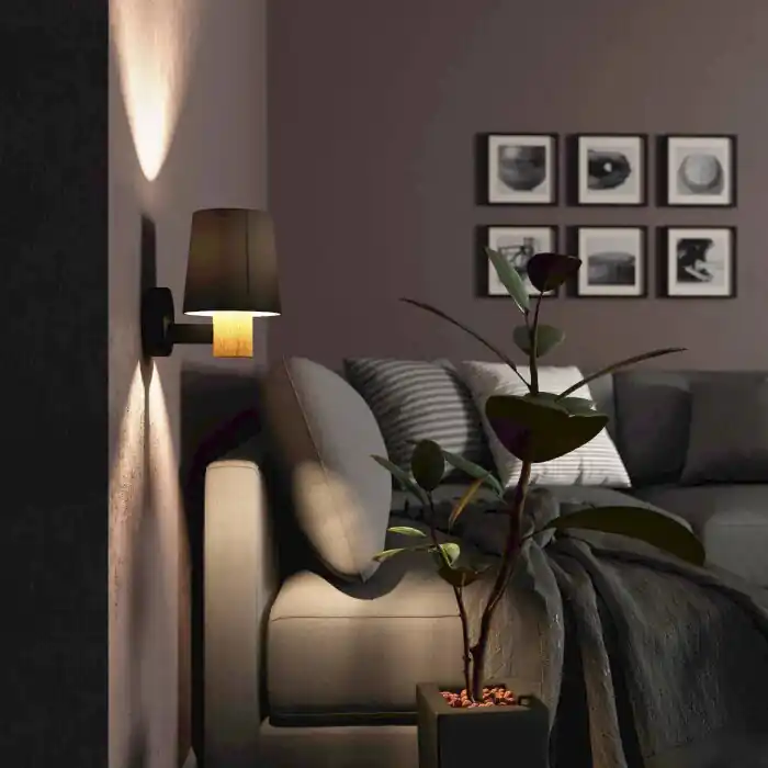 Favoriet Eglo EDALE Muurlamp Natuurlijke kleuren, Zwart, 1-licht