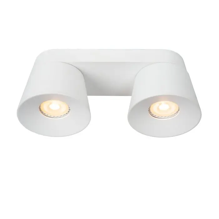 Laatste Kans Lucide TRIGONO Plafondlamp Wit, 2-lichts