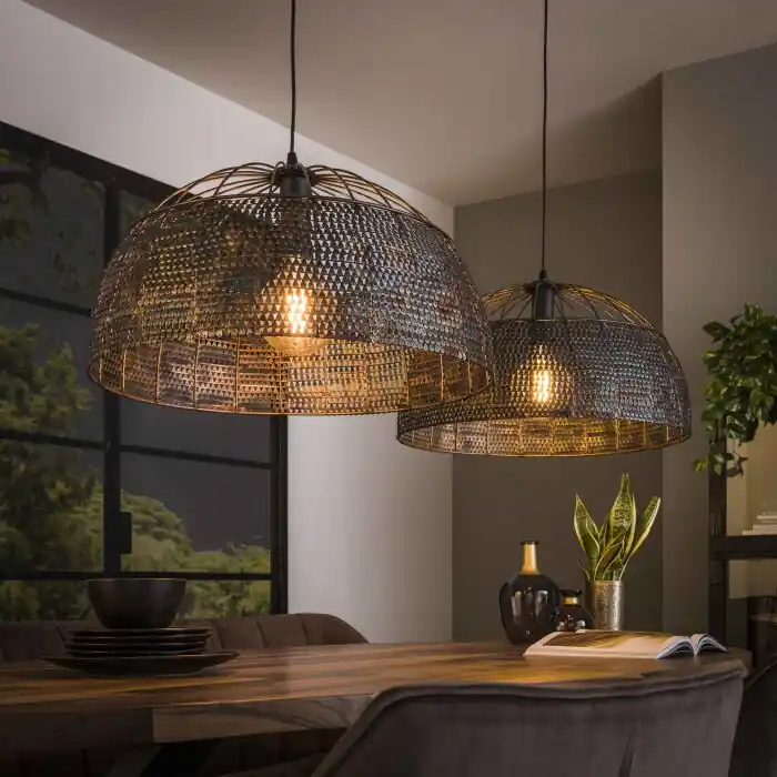 Peyrie Hanglamp Bruin, Zwart, 2-lichts Hete Deal