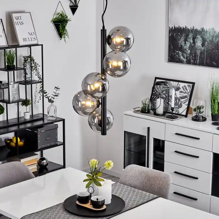 Lage Kosten Remaisnil Hanger Zwart, 5-lichts