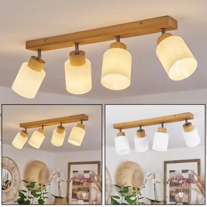 Superprijs Tercier Plafondlamp Oud zilver, Natuurlijke kleuren, 4-lichts