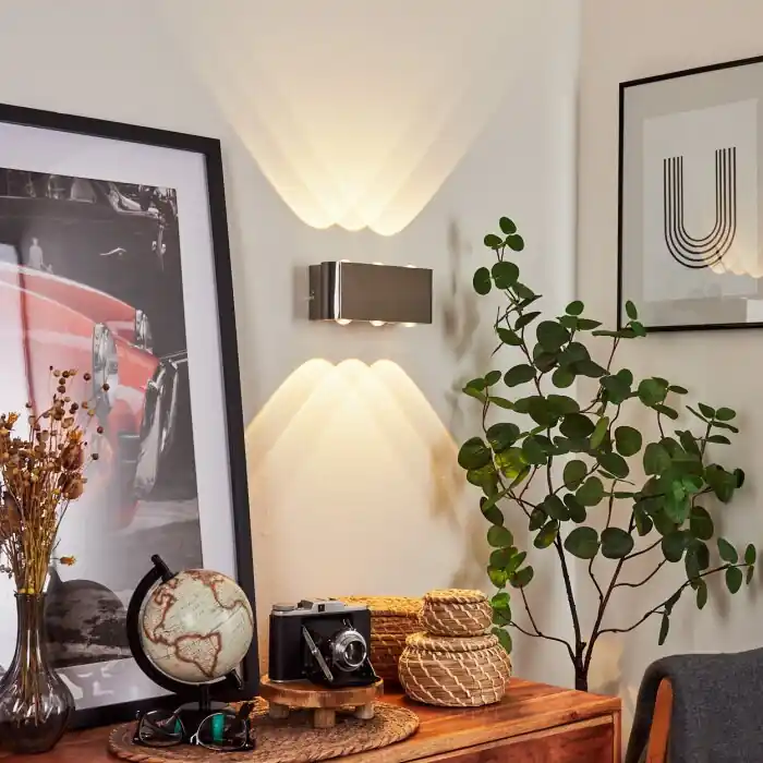 Guiderkirch Muurlamp LED Nikkel mat, 6-lichts Populair