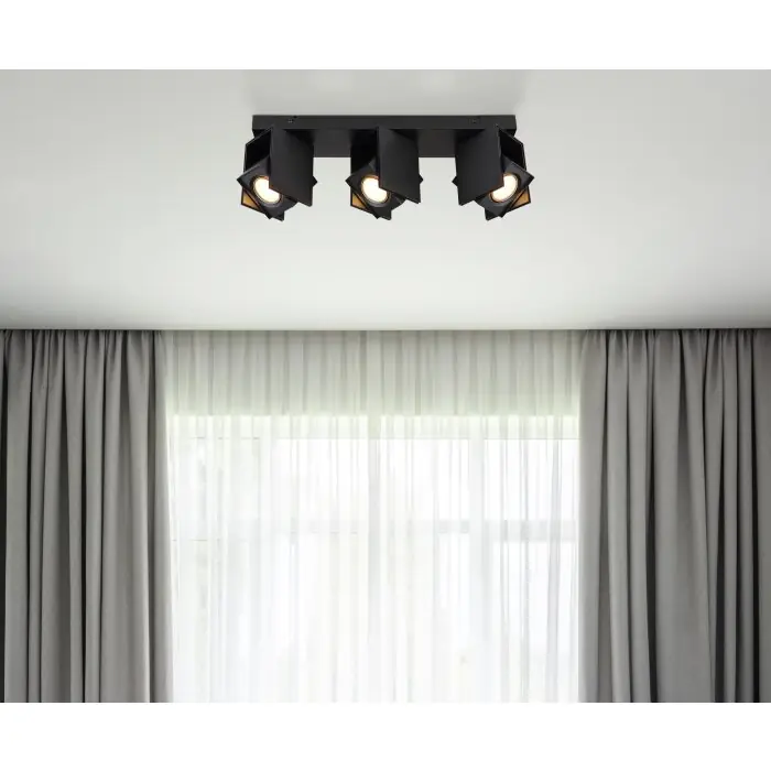 Goedkoop Globo RORY Plafondlamp Zwart, 3-lichts