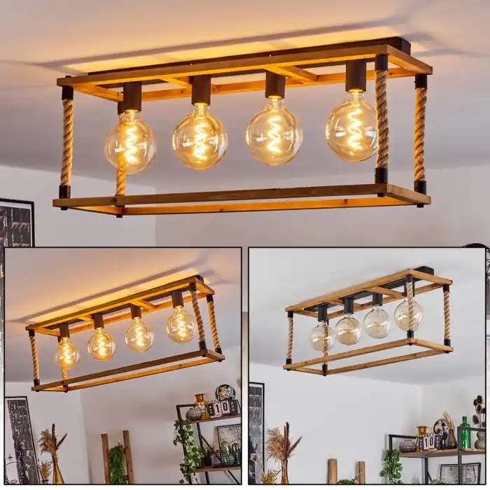 Finale Uitverkoop Lautremen Plafondlamp Bruin, Natuurlijke kleuren, Zwart, 4-lichts