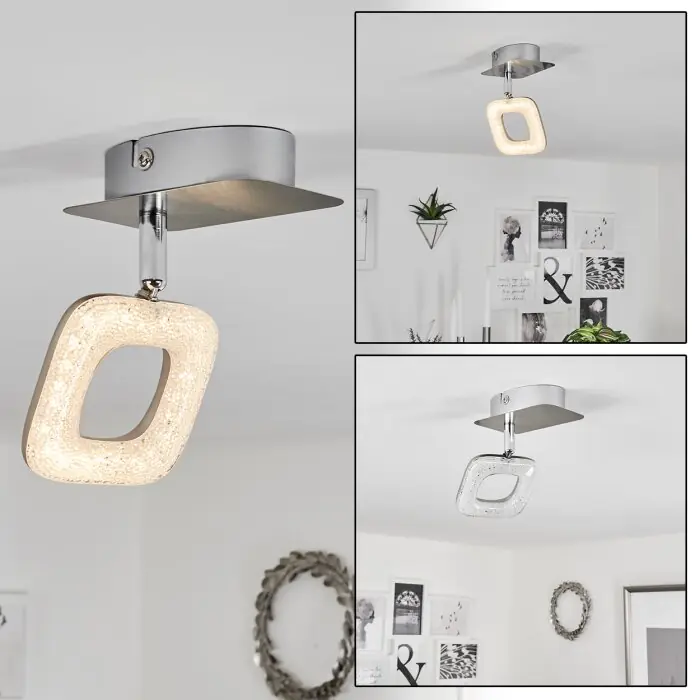 Tijdelijk Beschikbaar Villenauxe Plafondlamp LED Chroom, Nikkel mat, 1-licht