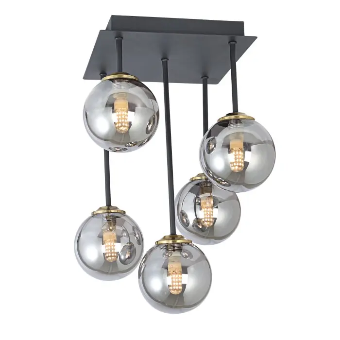Globo JORGE Plafondlamp Zwart, 5-lichts Merkproduct