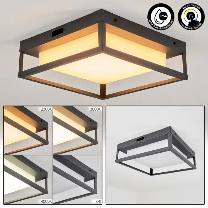 Nonza Buitenshuis plafond verlichting LED Antraciet, 1-licht Betaalbaar