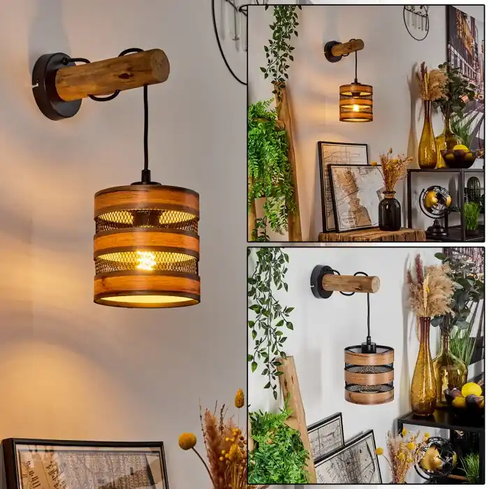 Anthe Muurlamp Natuurlijke kleuren, Zwart, 1-licht Veilige Betaling