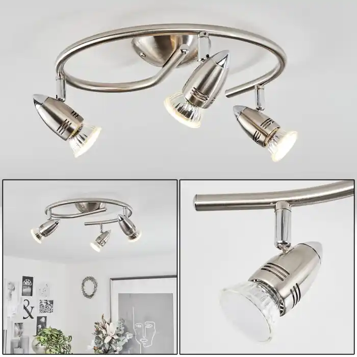 Mirandol Plafondlamp Nikkel mat, 3-lichts Koop Online