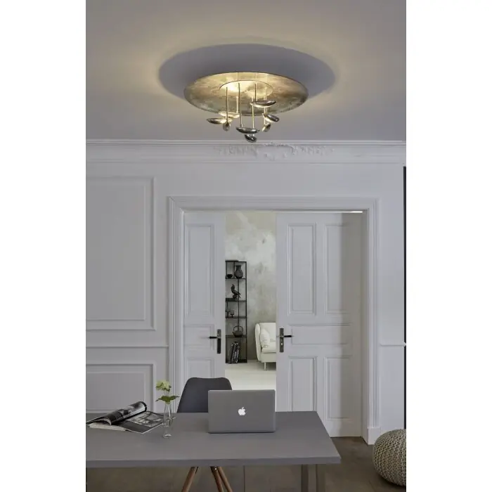 Merkproduct Fischer & Honsel Pau Plafondlamp LED Aluminium, 8-lichts, Afstandsbediening