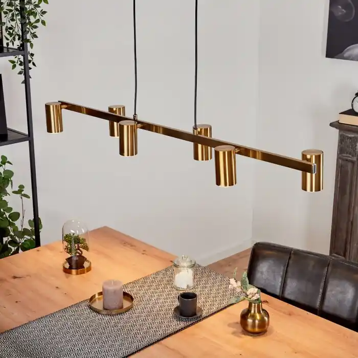Zuoz Hanglamp Oud messing, 6-lichts Meest Verkocht