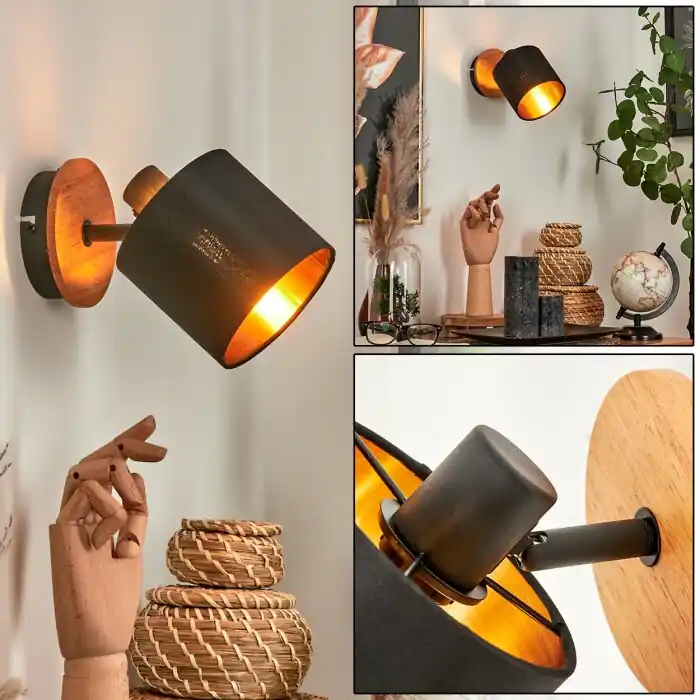 Alleen Vandaag Alsen Muurlamp Natuurlijke kleuren, Zwart, 1-licht