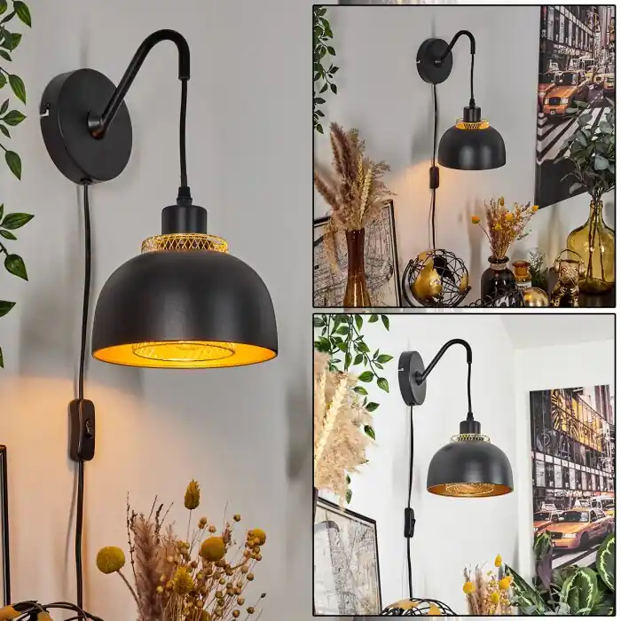 Wambez Muurlamp Zwart, 1-licht Bestseller