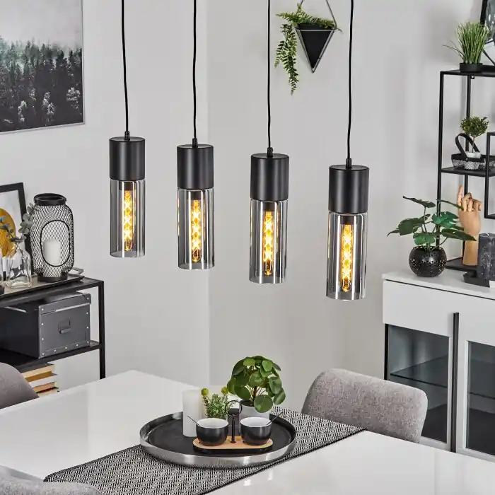 Dulcita Hanglamp Zwart, 4-lichts Favoriet