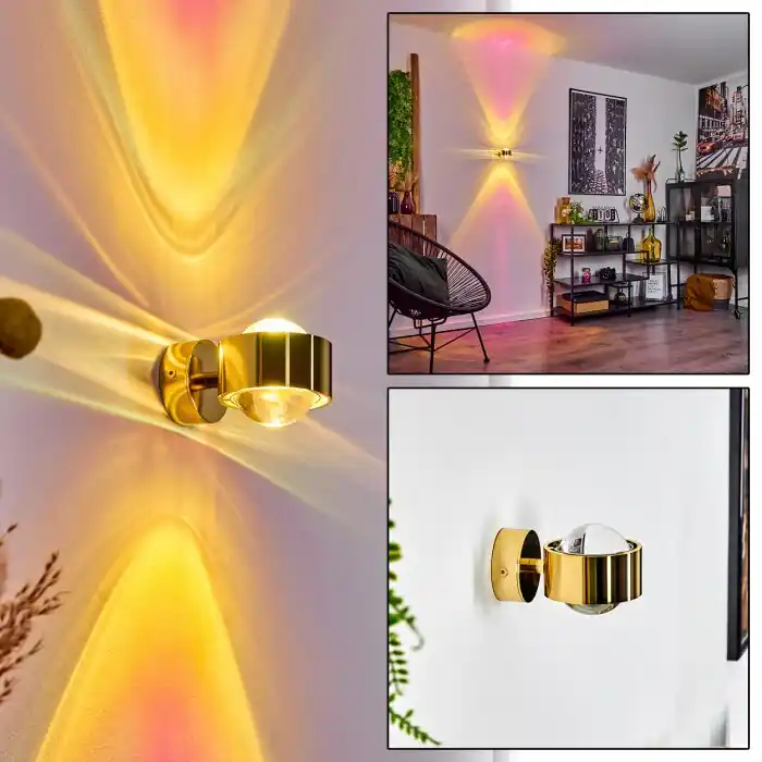 Direct Verzonden Sapri Muurlamp Goud, 1-licht