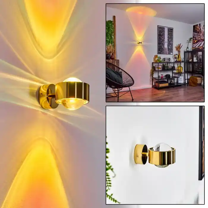 Sapri Muurlamp Goud, 1-licht Direct Beschikbaar