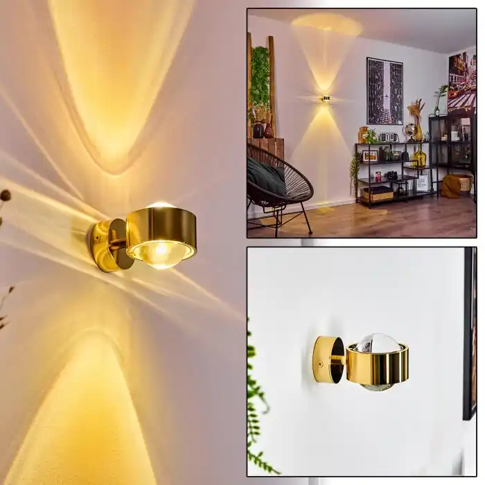 Flitsaanbieding Sapri Muurlamp Goud, 1-licht