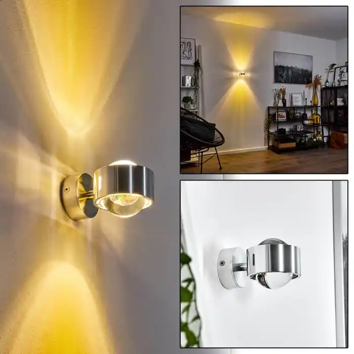 Sapri Muurlamp Zilver, 1-licht Rechtstreeks Van De Fabrikant