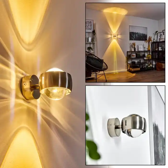 Sapri Muurlamp Nikkel mat, 1-licht Hete Deal