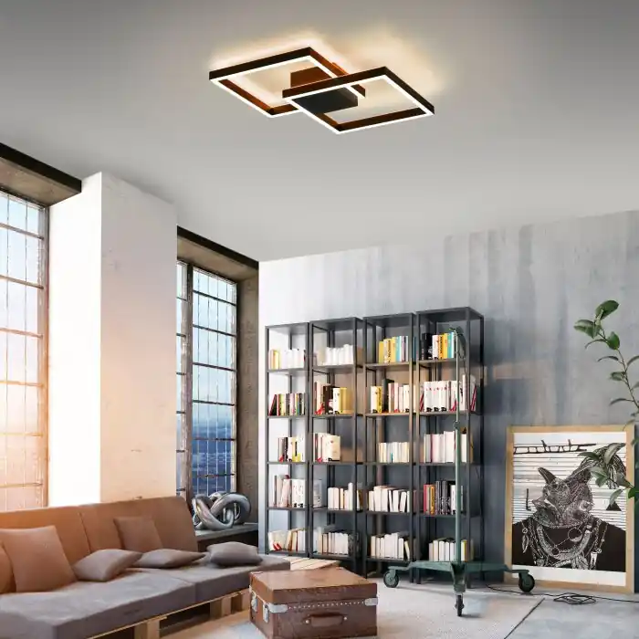 Paul Neuhaus Q-MARKO Plafondlamp LED Zwart, 1-licht, Afstandsbediening, Kleurwisselaar Tijdelijk Beschikbaar