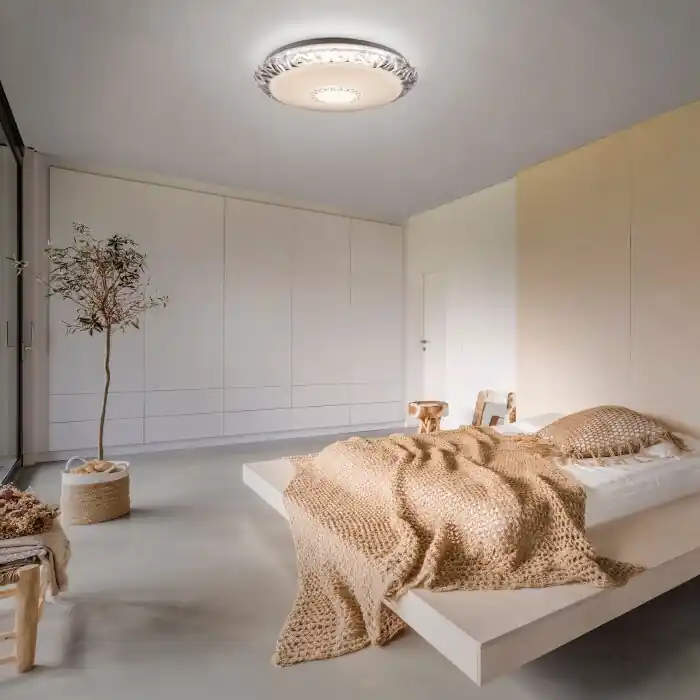 Betaalbaar Leuchten-Direkt LUCCA Plafondlamp LED Wit, 1-licht, Afstandsbediening, Kleurwisselaar