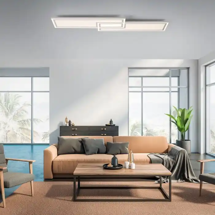 Leuchten-Direkt EDGING Plafondlamp LED Wit, 1-licht, Afstandsbediening Goedkoop