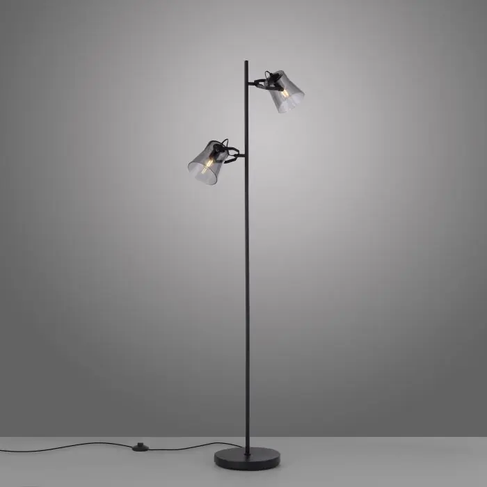 Leuchten-Direkt TINULA Staande lamp Zwart, 2-lichts Exclusieve Aanbieding