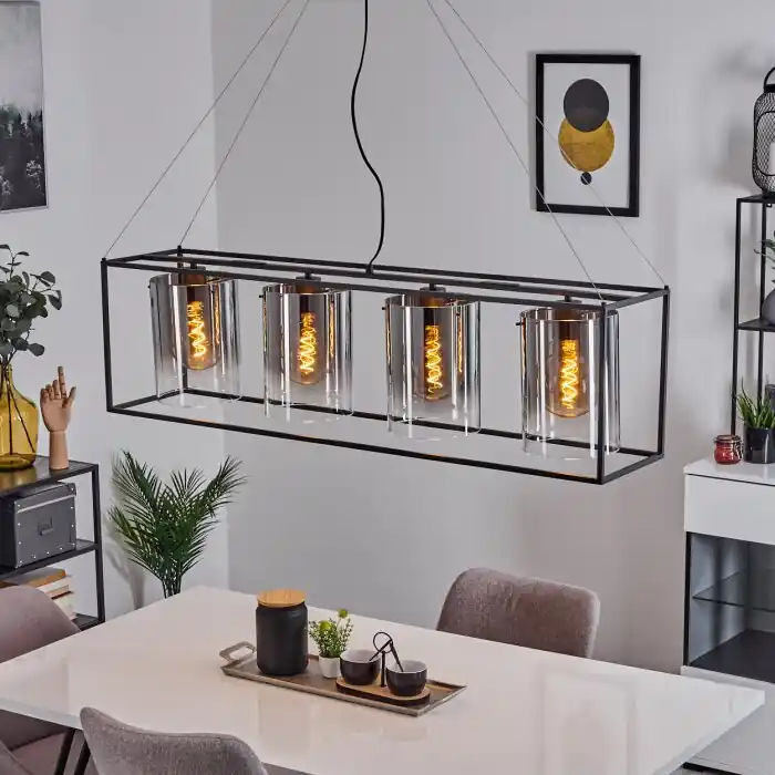 Hete Deal Sarniguet Hanglamp Zwart, 4-lichts