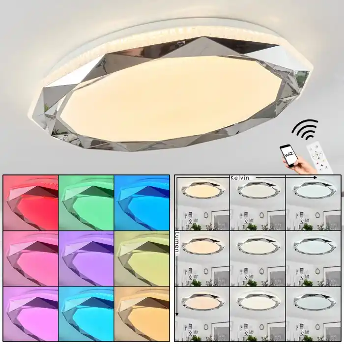 Lisei Plafondpaneel LED Wit, 1-licht, Afstandsbediening, Kleurwisselaar Goedkoop