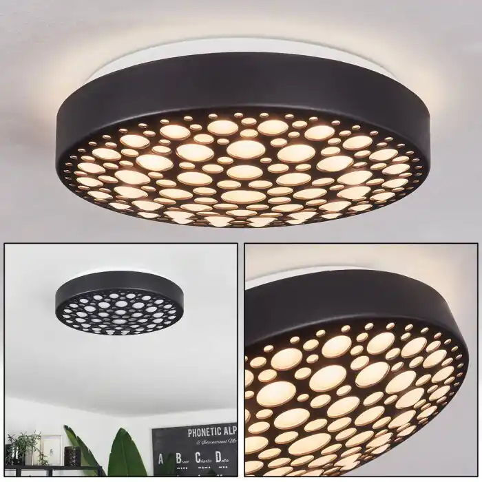 Agodim Plafondlamp LED Zwart, 1-licht Goedkoop