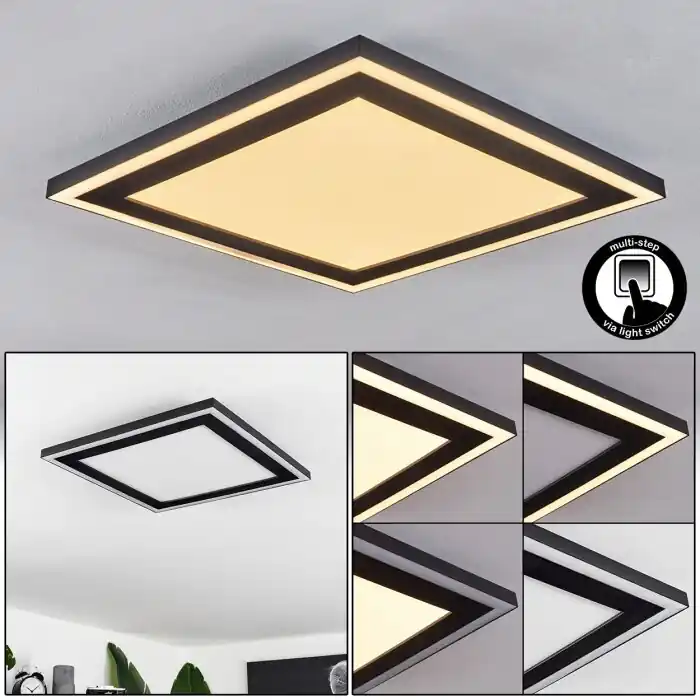 Weekendaanbieding Audrieu Plafondpaneel LED Zwart, 2-lichts