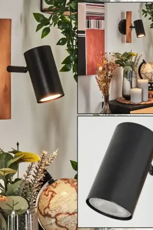 Arbrentin Muurlamp Hout licht, Zwart, 1-licht Actieprijs