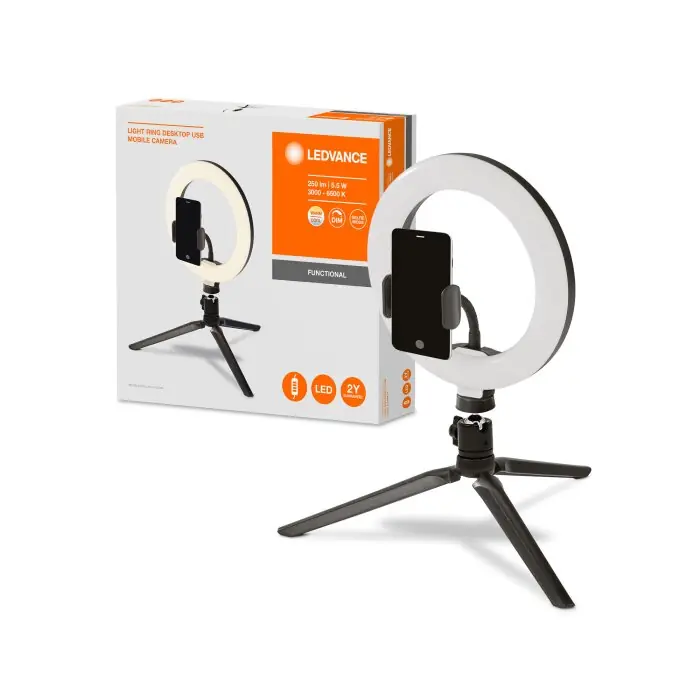 Korting Ledvance MOBILE RING Tafellamp Zwart, 1-licht