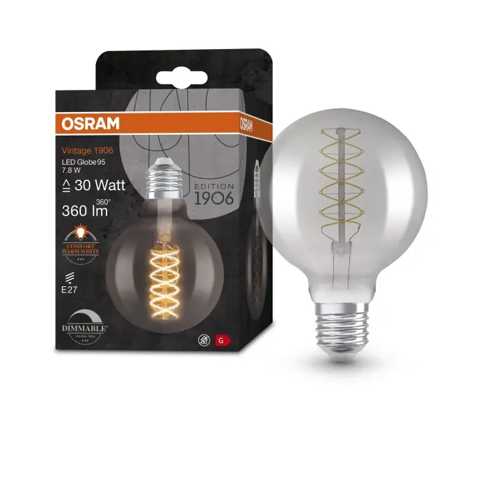 Exclusieve Aanbieding OSRAM Vintage 1906® LED E27 7,8 Watt 1800 Kelvin 360 Lumen