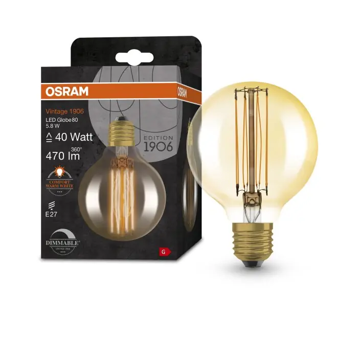 Op = Op OSRAM Vintage 1906® LED E27 5,8 watt 2200 kelvin 470 lumen