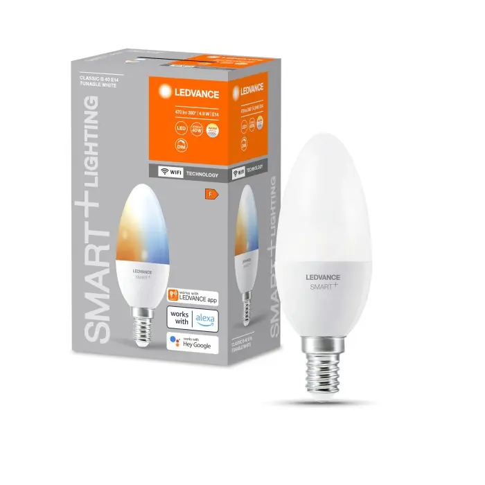 Weekendaanbieding LEDVANCE SMART+ WiFi LED E14 4,9 Watt 2700-6500 Kelvin 470 Lumen