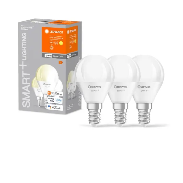 LEDVANCE SMART+ WiFi 3-delige set LED E14 4,9 watt 2700 Kelvin 470 lumen Direct Verzonden