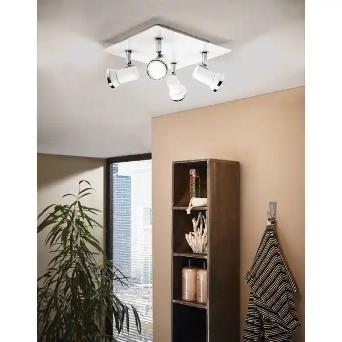 Eglo TAMARA Plafondlamp LED Chroom, Wit, 4-lichts Laatste Kans