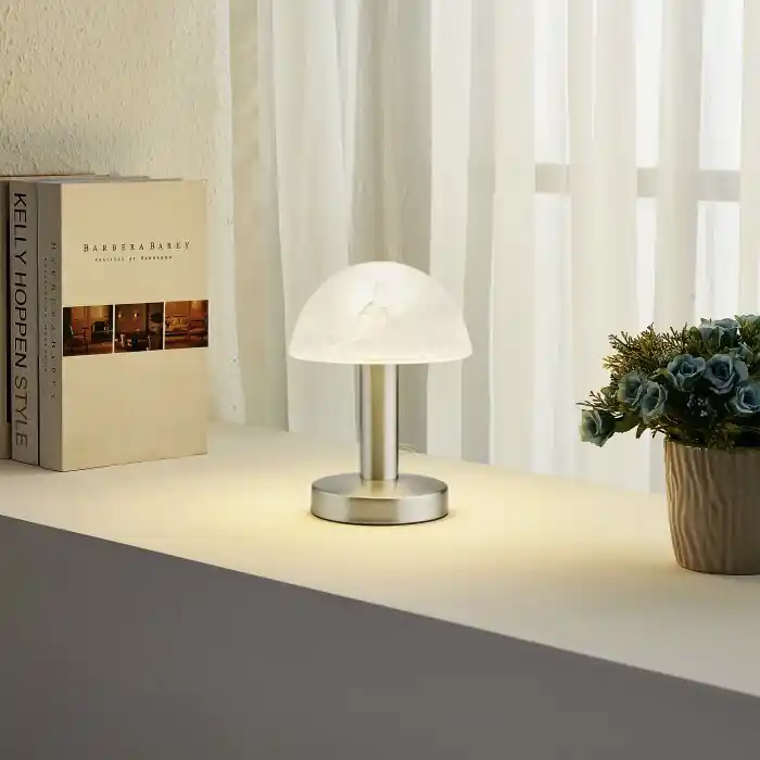 Trio Fynn 2 Tafellamp Nikkel mat, 1-licht Meest Verkocht