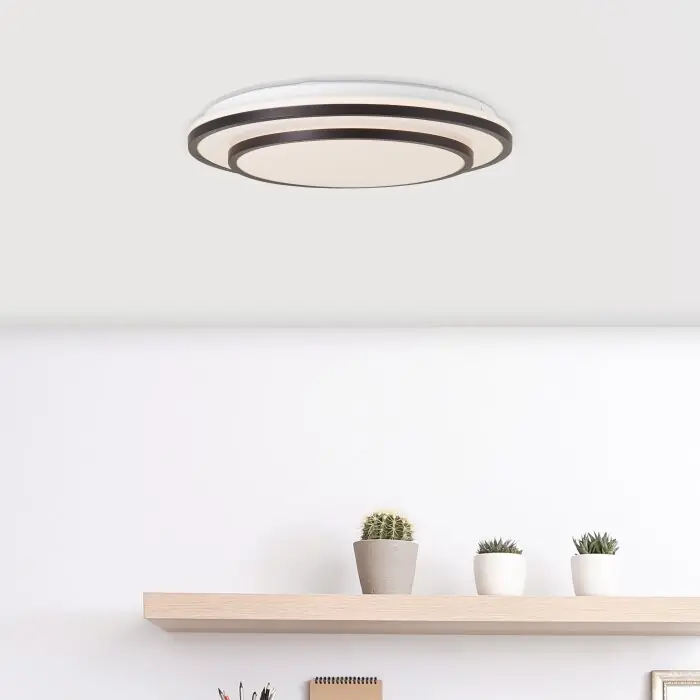 Brilliant Luciano Plafondlamp LED Zwart, Wit, 1-licht, Afstandsbediening Exclusieve Aanbieding