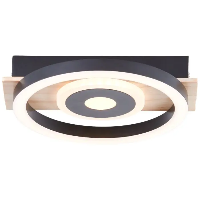 Shop Nu Brilliant Maureen Plafondlamp LED Natuurlijke kleuren, Zwart, Wit, 1-licht