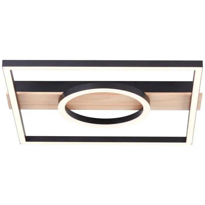 Brilliant Maureen Plafondlamp LED Natuurlijke kleuren, Zwart, Wit, 1-licht Direct Beschikbaar