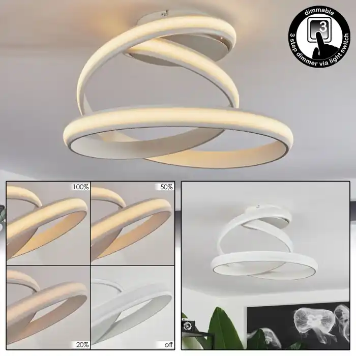 Korting Ramada Plafondlamp LED Wit, 1-licht