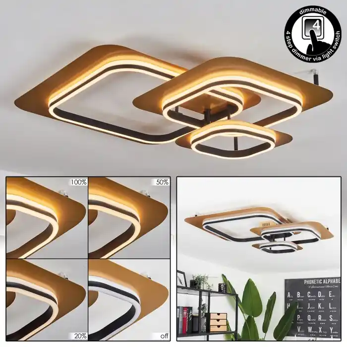 Actieprijs Valduge Plafondlamp LED Goud, Zwart, 1-licht
