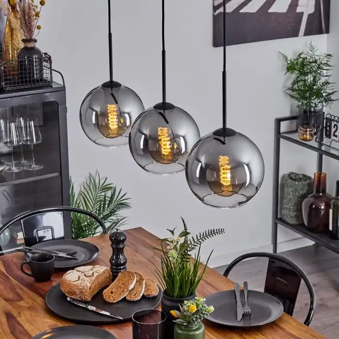 Koyoto Plafondlamp Glas 20 cm Duidelijk, Rookkleurig, 3-lichts Speciale Aanbieding