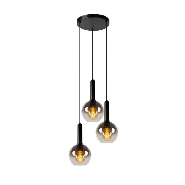 Lucide MARIUS Hanglamp Zwart, 3-lichts Express Levering